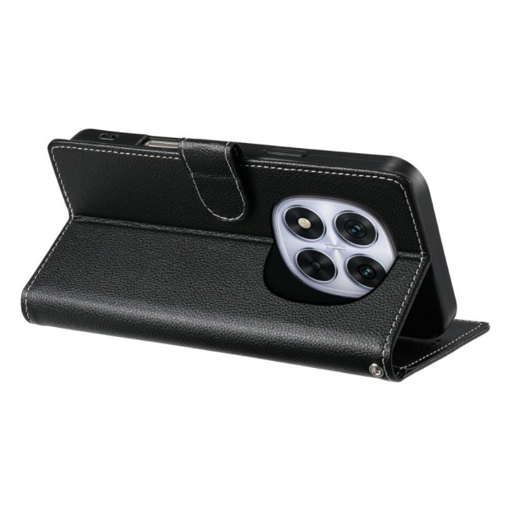 Leren Hoesje Voor Xiaomi Redmi Note 15 Pro 5g Effen Kunstleer