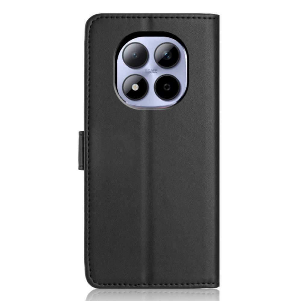 Leren Hoesje Voor Xiaomi Redmi Note 15 Pro 5g Effen Kunstleer