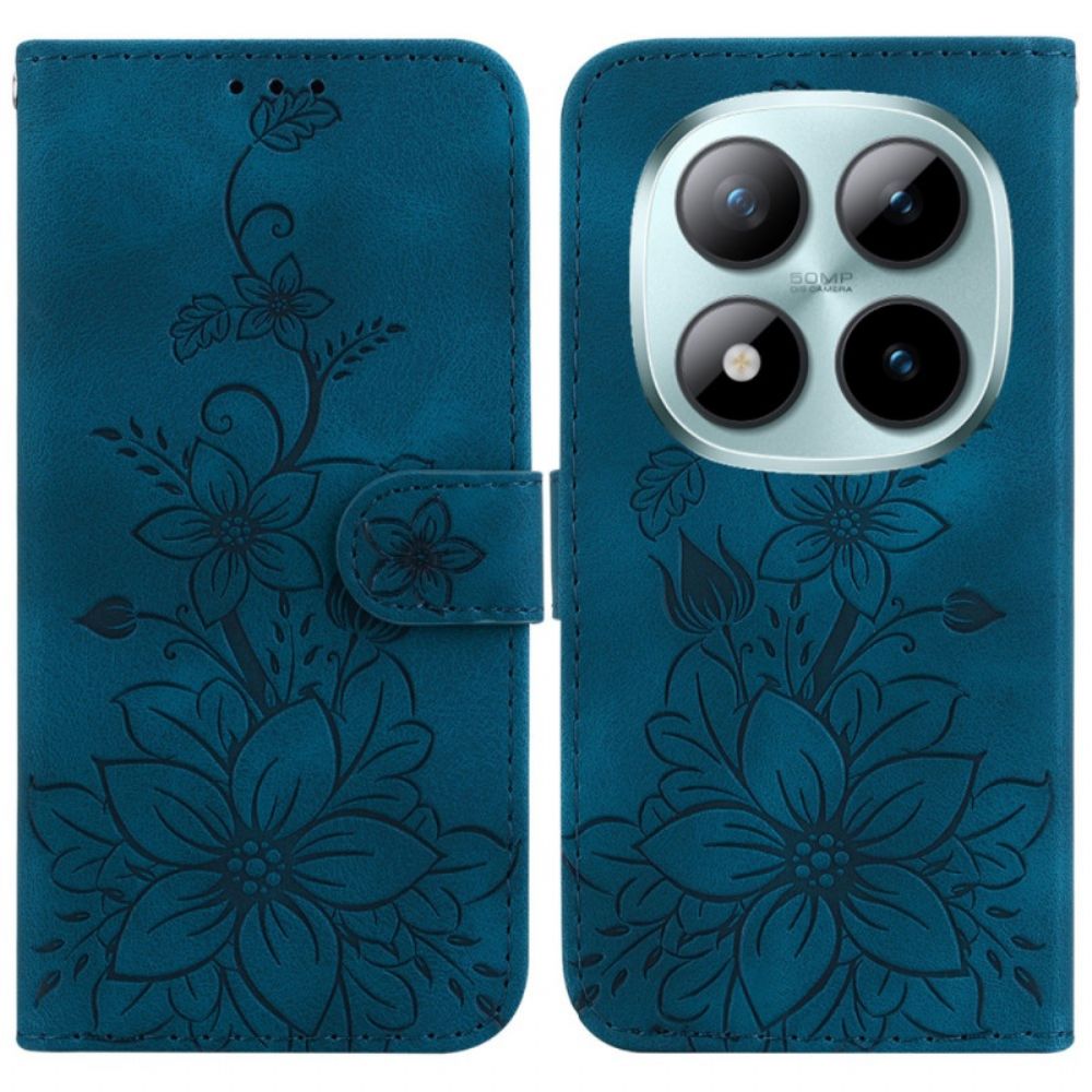 Leren Hoesje Voor Xiaomi Redmi Note 15 Pro 5g Fleur-de-lis