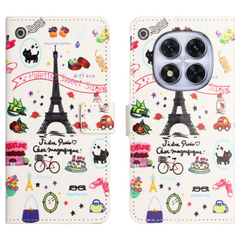 Leren Hoesje Voor Xiaomi Redmi Note 15 Pro 5g I Love Paris