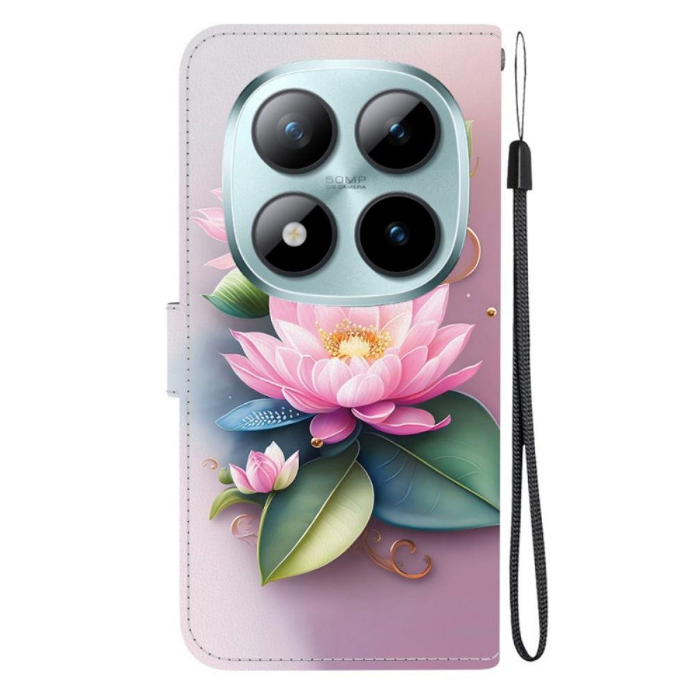 Leren Hoesje Voor Xiaomi Redmi Note 15 Pro 5g Lotuspatroon