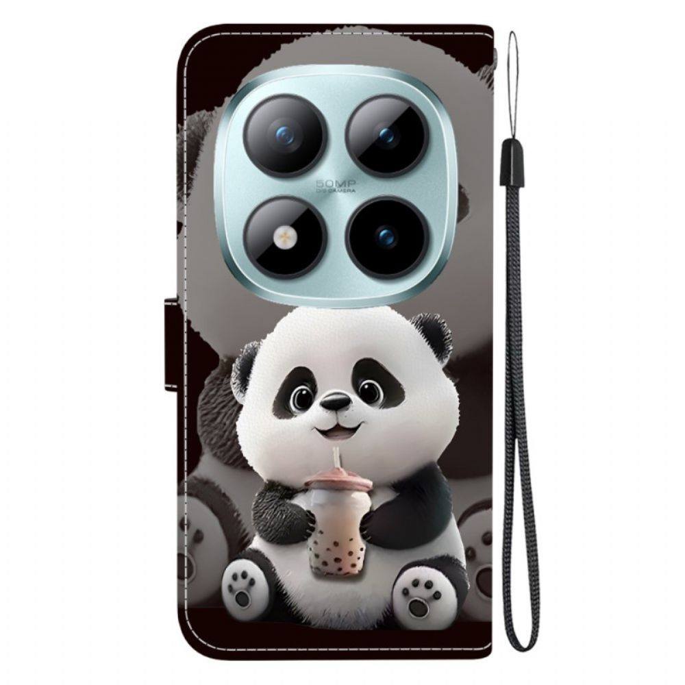 Leren Hoesje Voor Xiaomi Redmi Note 15 Pro 5g Melkthee Panda