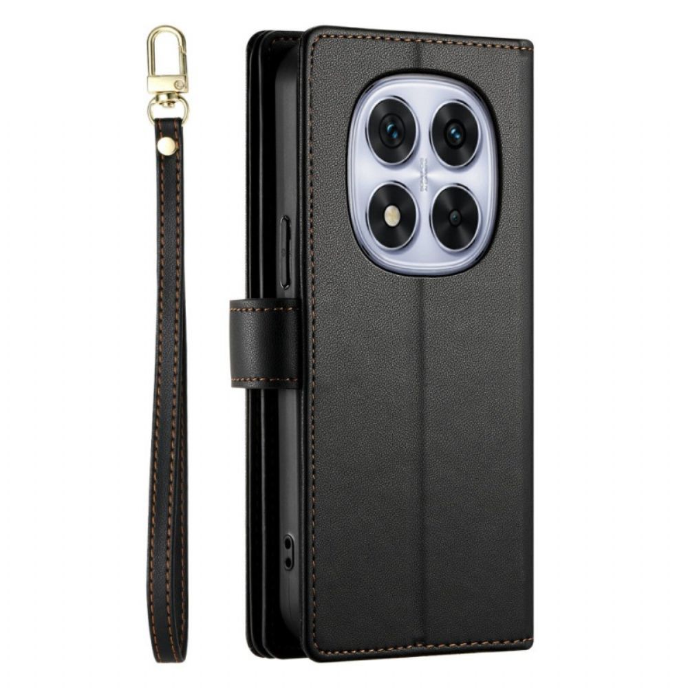 Leren Hoesje Voor Xiaomi Redmi Note 15 Pro 5g Portemonnee Met Bandjes