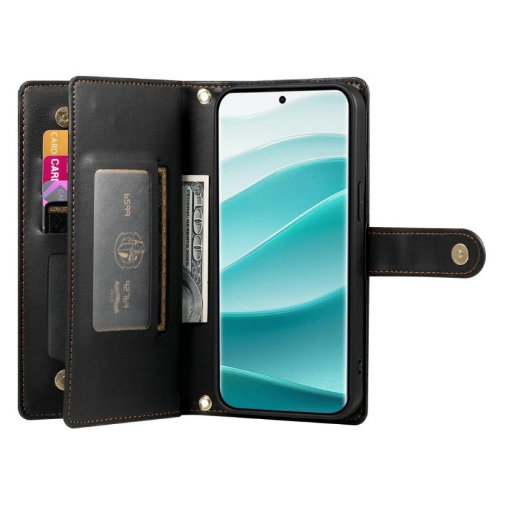 Leren Hoesje Voor Xiaomi Redmi Note 15 Pro 5g Portemonnee Met Bandjes