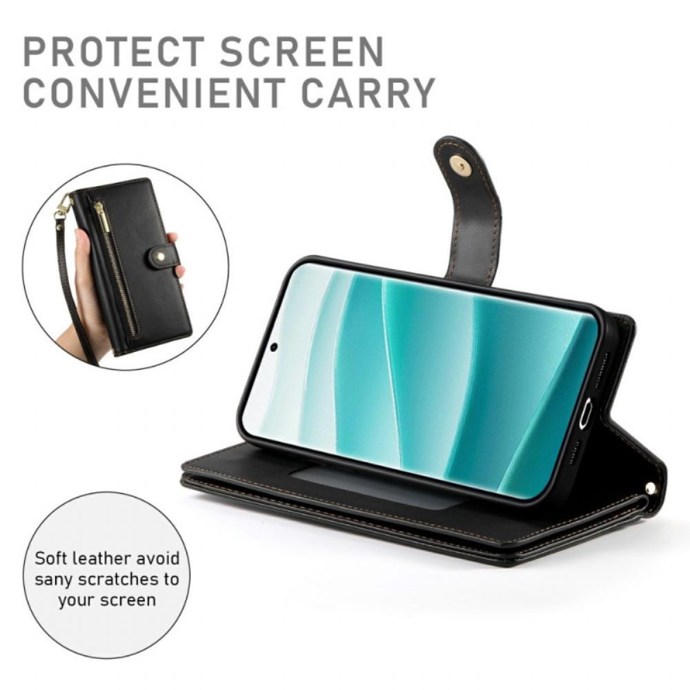 Leren Hoesje Voor Xiaomi Redmi Note 15 Pro 5g Portemonnee Met Bandjes