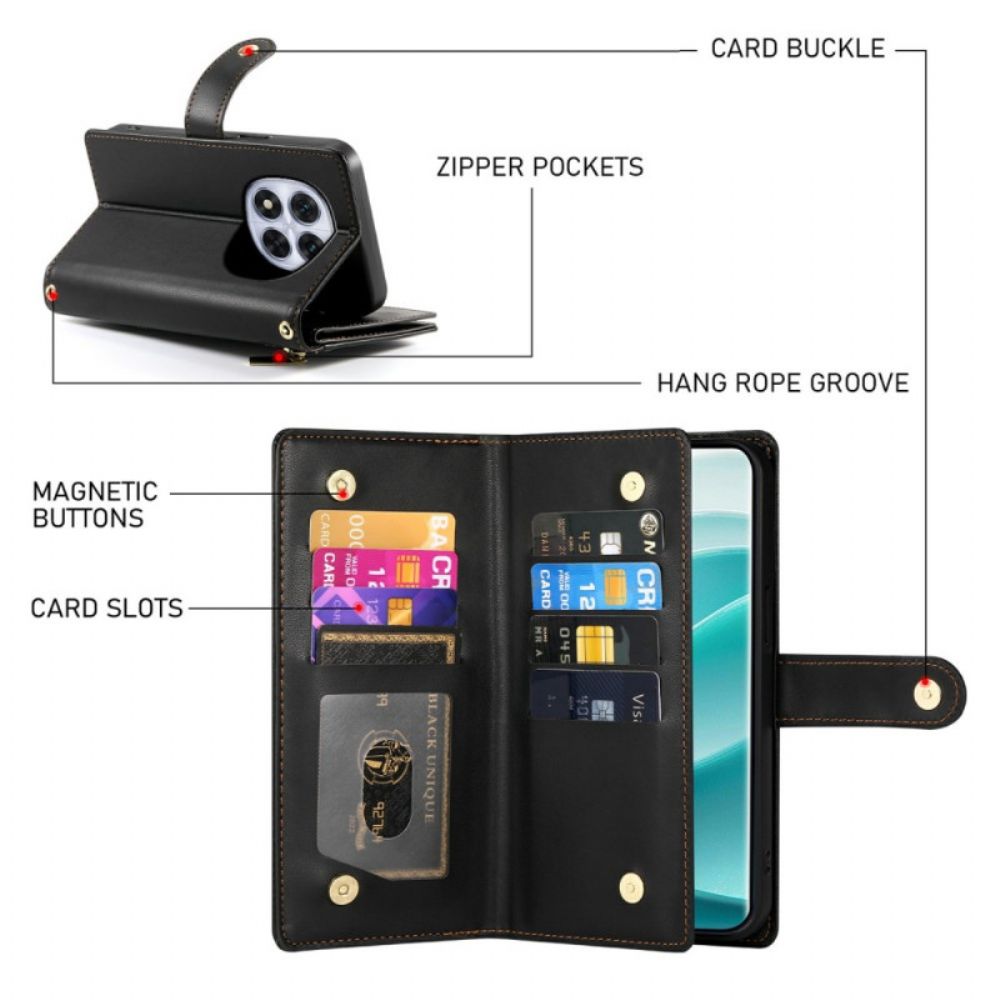 Leren Hoesje Voor Xiaomi Redmi Note 15 Pro 5g Portemonnee Met Bandjes