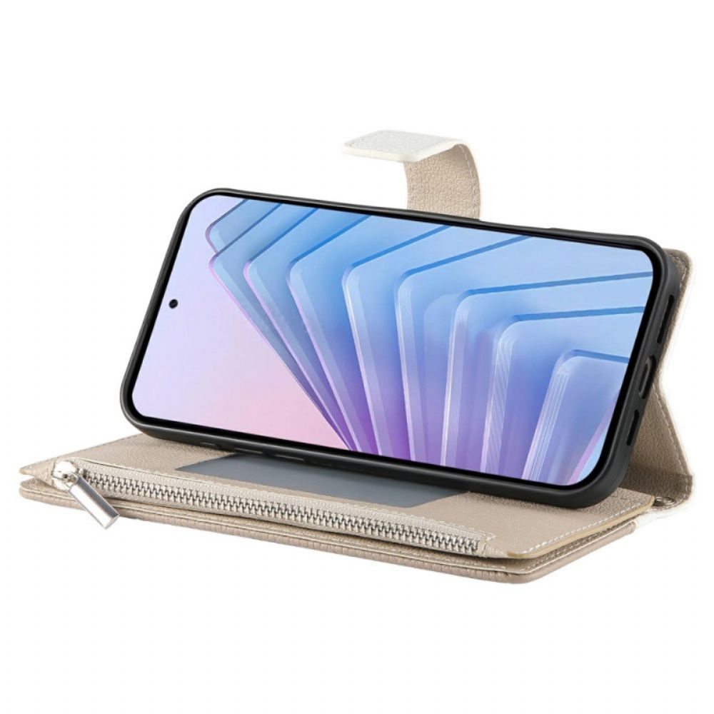 Leren Hoesje Voor Xiaomi Redmi Note 15 Pro 5g Tweekleurige Band En Schouderband