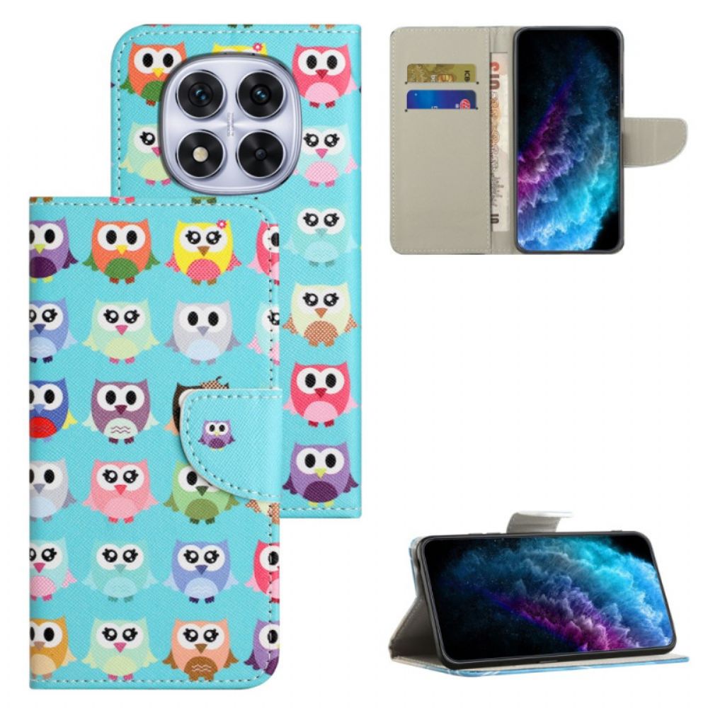 Leren Hoesje Voor Xiaomi Redmi Note 15 Pro 5g Uilen