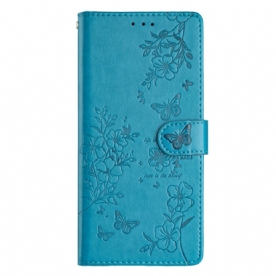 Leren Hoesje Xiaomi Redmi Note 15 Pro 5g Bloemengravure Bescherming Hoesje