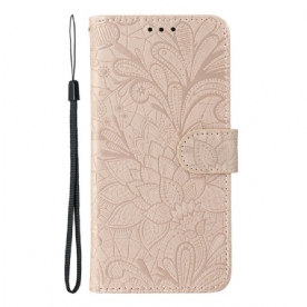 Leren Hoesje Xiaomi Redmi Note 15 Pro 5g Bloemenkantpatroon