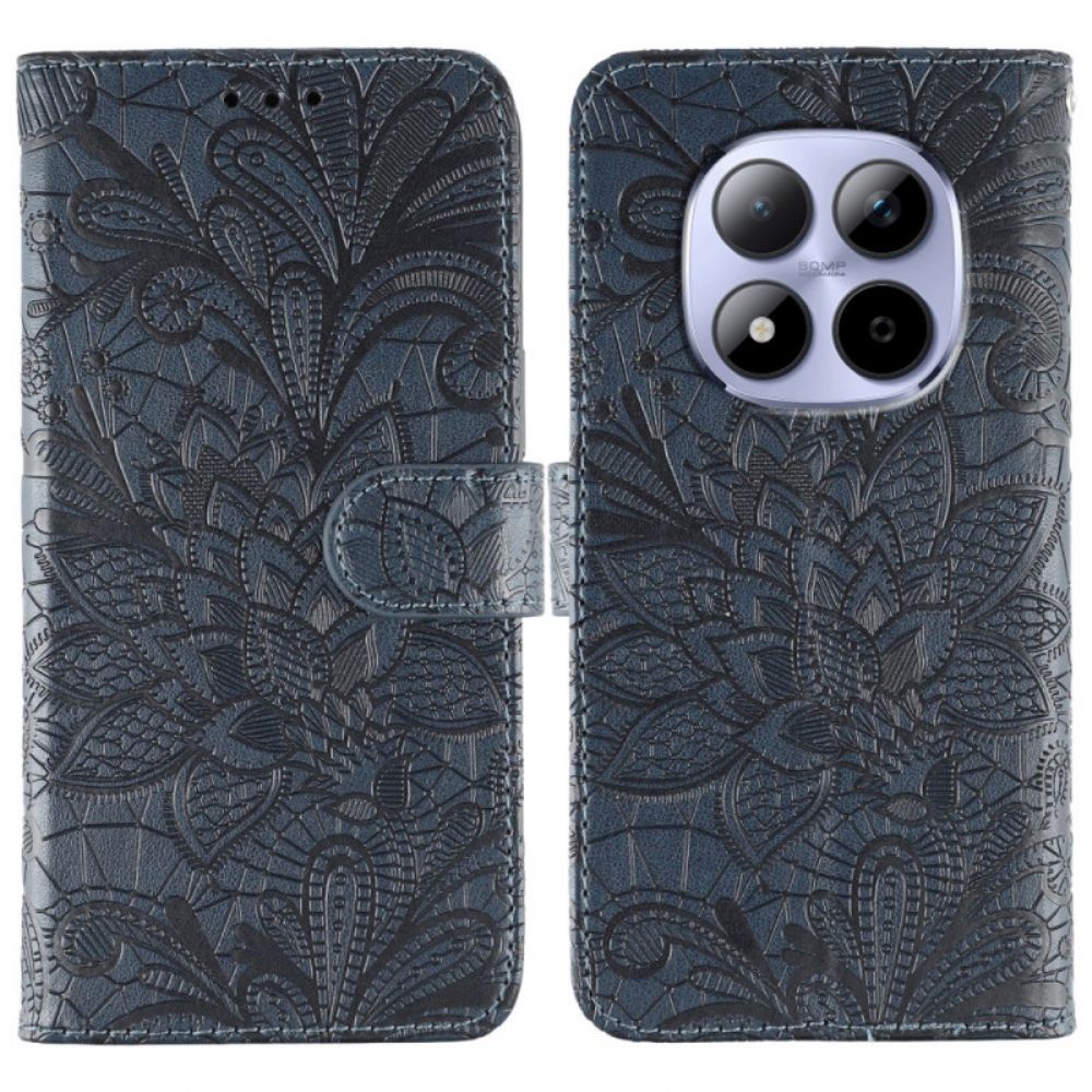 Leren Hoesje Xiaomi Redmi Note 15 Pro 5g Bloemenkantpatroon