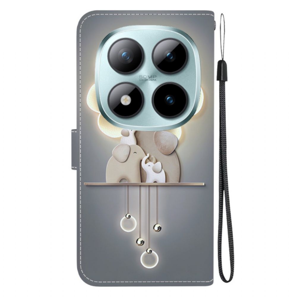 Leren Hoesje Xiaomi Redmi Note 15 Pro 5g Drie Olifanten Bescherming Hoesje