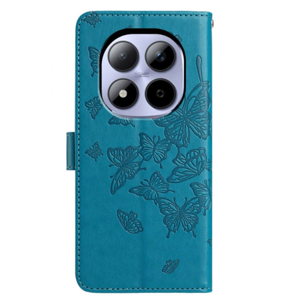 Leren Hoesje Xiaomi Redmi Note 15 Pro 5g Grafische Vlinder Bescherming Hoesje