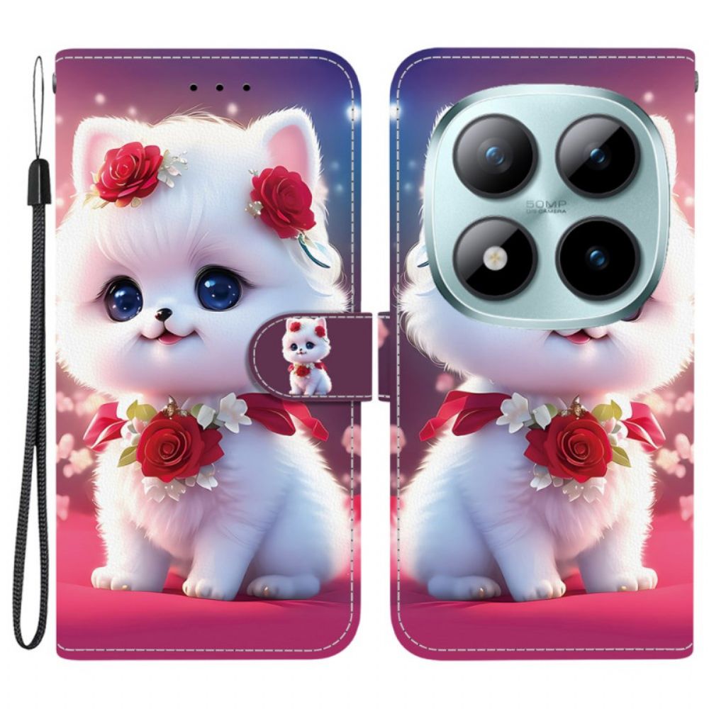 Leren Hoesje Xiaomi Redmi Note 15 Pro 5g Kat En Rozen Bescherming Hoesje