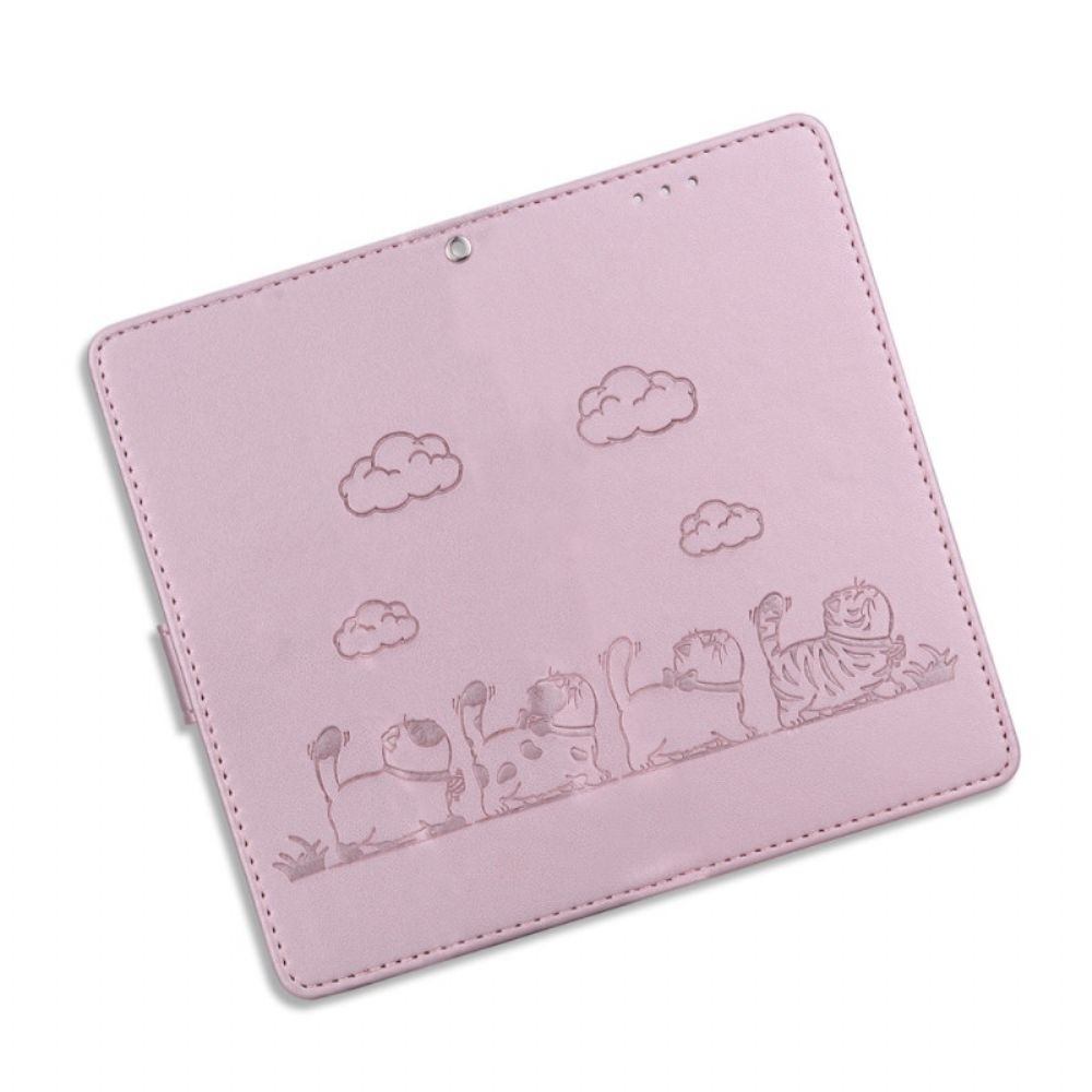 Leren Hoesje Xiaomi Redmi Note 15 Pro 5g Kattenscène Bescherming Hoesje