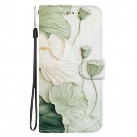 Leren Hoesje Xiaomi Redmi Note 15 Pro 5g Lotuspatroon Bescherming Hoesje