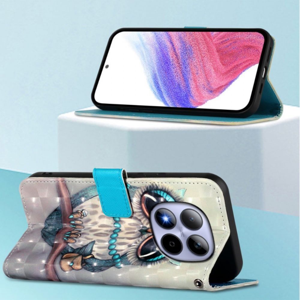 Leren Hoesje Xiaomi Redmi Note 15 Pro 5g Uil