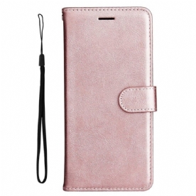 Folio-hoesje voor Honor Magic 5 Lite Met Ketting Effen Met Bandje