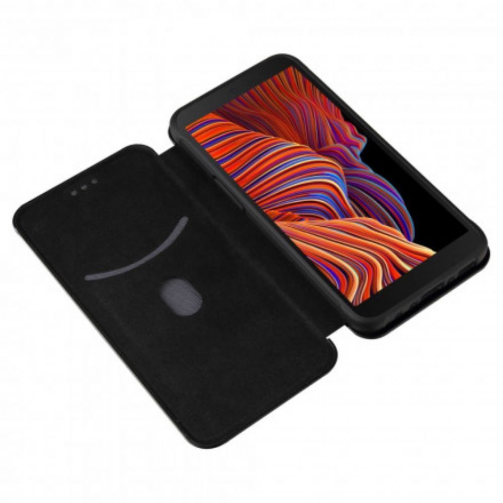Bescherming Hoesje voor Samsung Galaxy XCover 5 Folio-hoesje Koolstofvezel