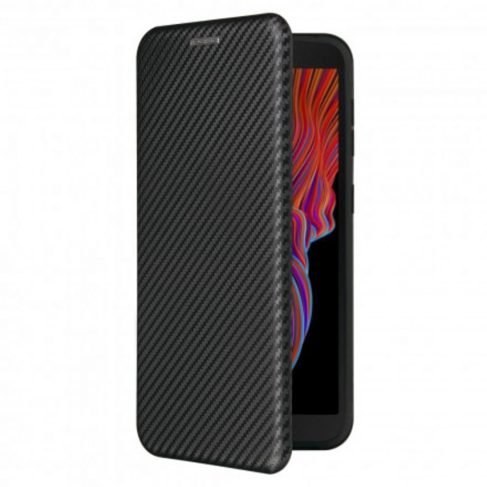 Bescherming Hoesje voor Samsung Galaxy XCover 5 Folio-hoesje Koolstofvezel