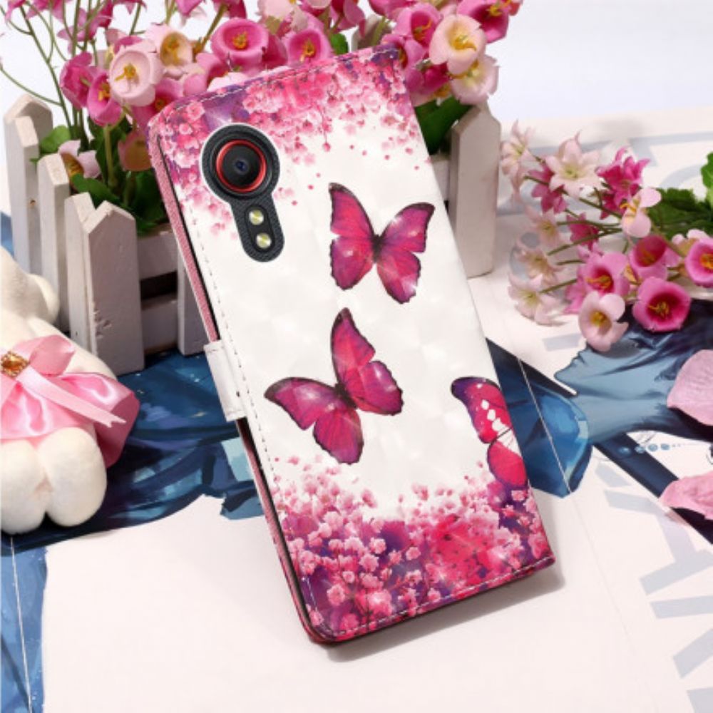 Folio-hoesje voor Samsung Galaxy XCover 5 Rode Vlinders