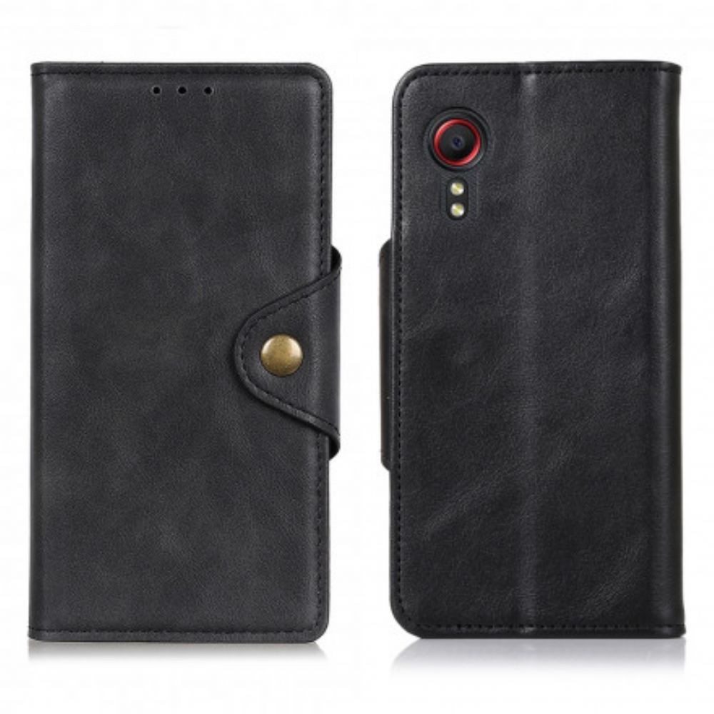 Leren Hoesje voor Samsung Galaxy XCover 5 Kunstleer Vintage Knoop
