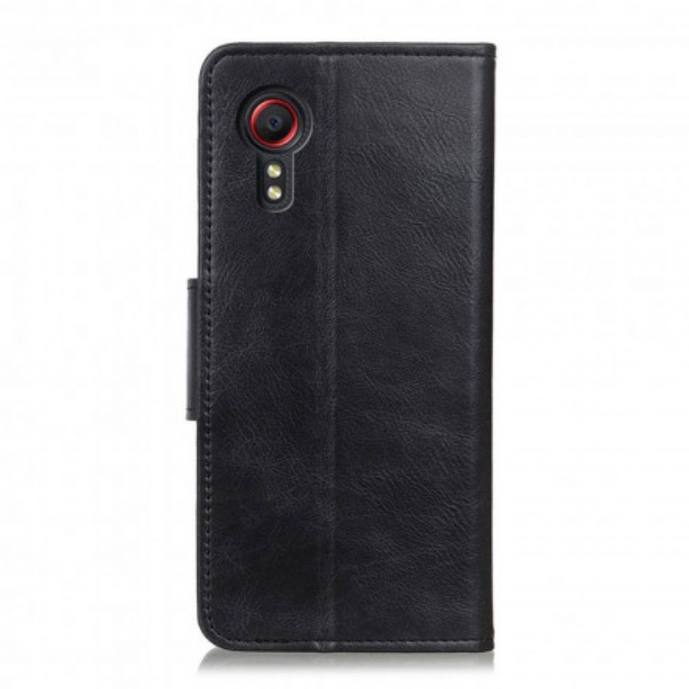 Leren Hoesje voor Samsung Galaxy XCover 5 Omkeerbare Sluiting Met Leereffect