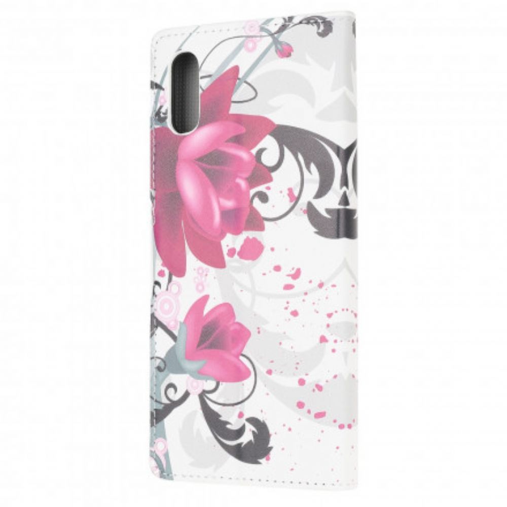 Leren Hoesje voor Samsung Galaxy XCover 5 Tropische Bloemen