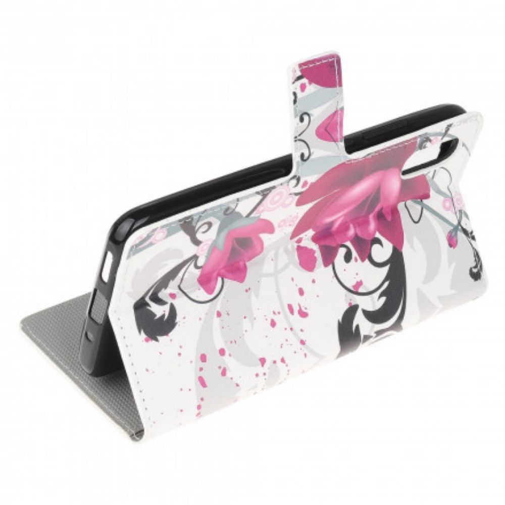 Leren Hoesje voor Samsung Galaxy XCover 5 Tropische Bloemen