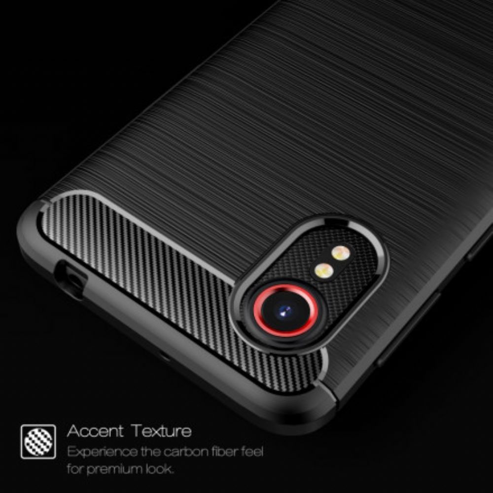 Telefoonhoesje voor Samsung Galaxy XCover 5 Geborstelde Koolstofvezel