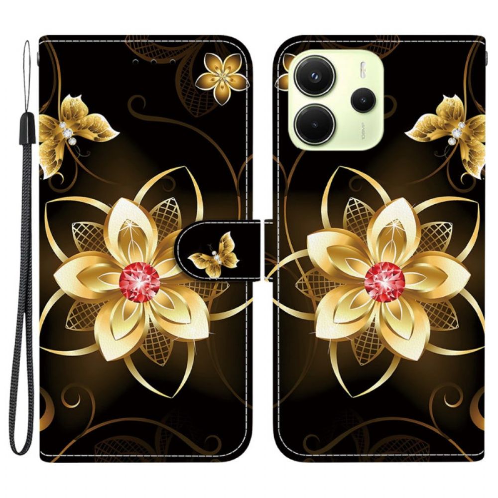 Bescherming Hoesje Xiaomi Redmi Note 14 4g Gouden Bloem