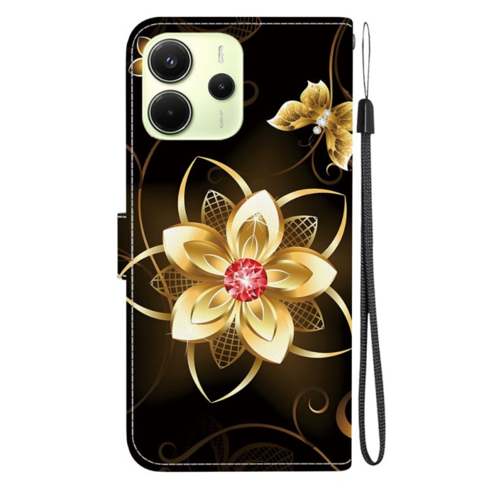 Bescherming Hoesje Xiaomi Redmi Note 14 4g Gouden Bloem