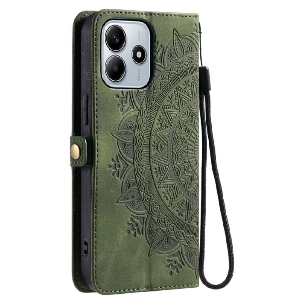 Bescherming Hoesje Xiaomi Redmi Note 14 4g Mandala Met Suède-effect En Zon