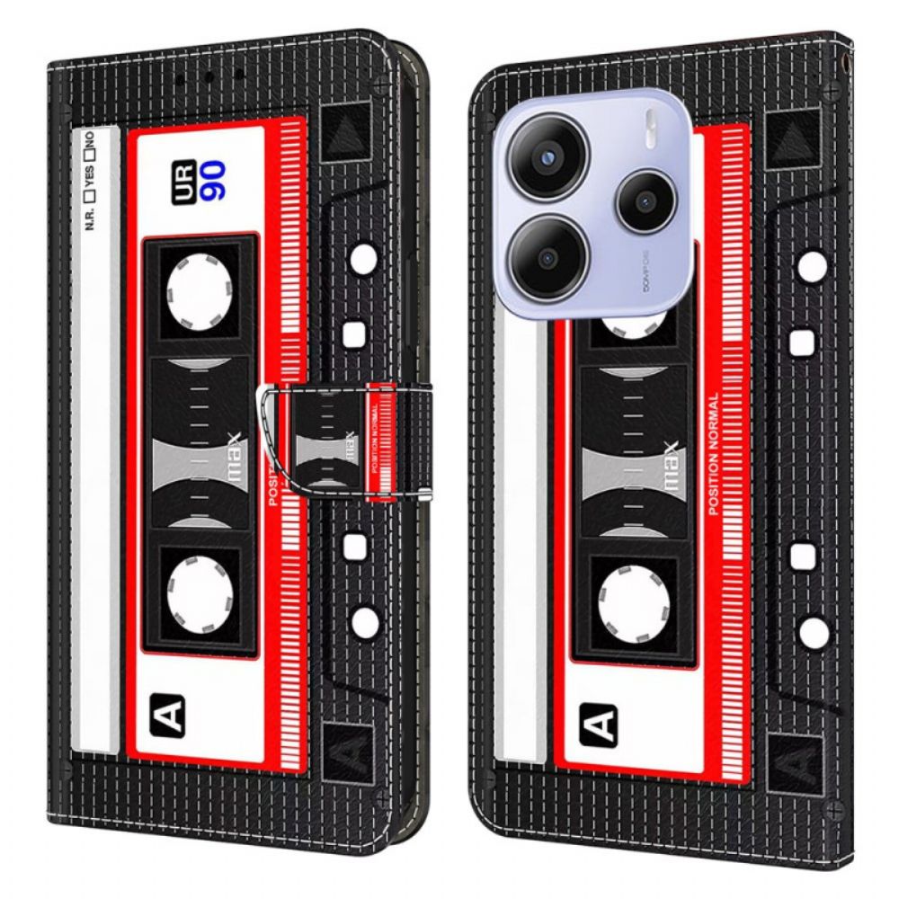 Flip Case Leren Xiaomi Redmi Note 14 4g Cassettepatroon