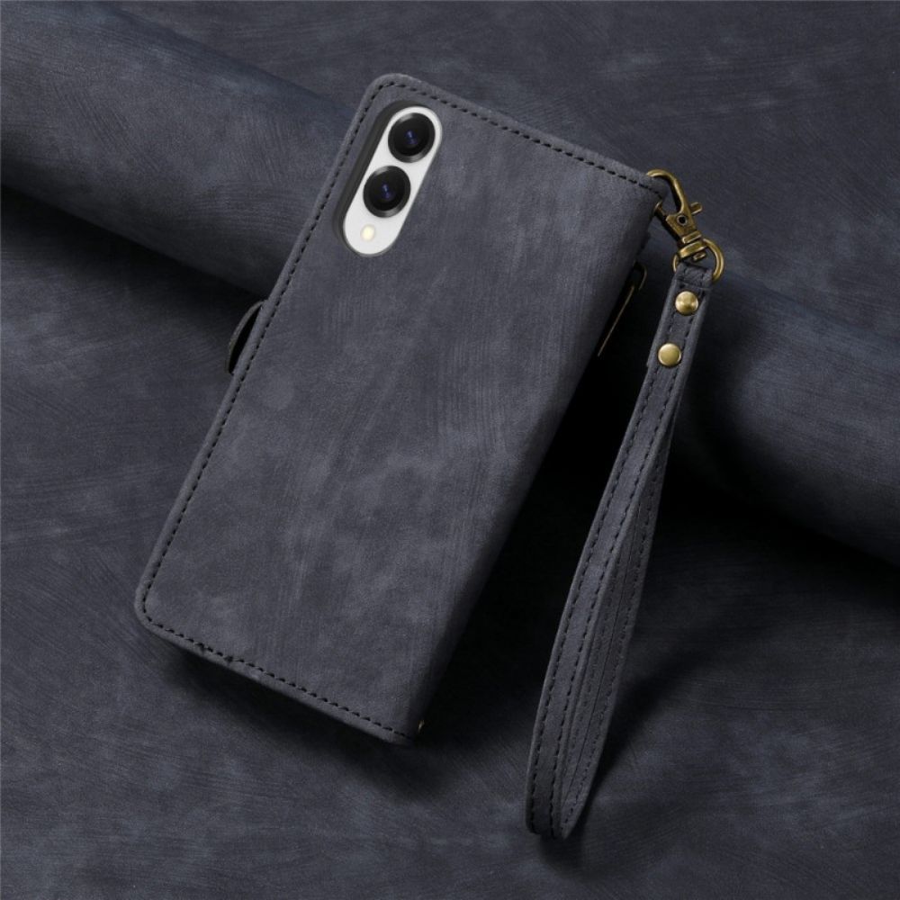 Flip Case Leren Xiaomi Redmi Note 14 4g Geometrische Lijnen Met Bandje