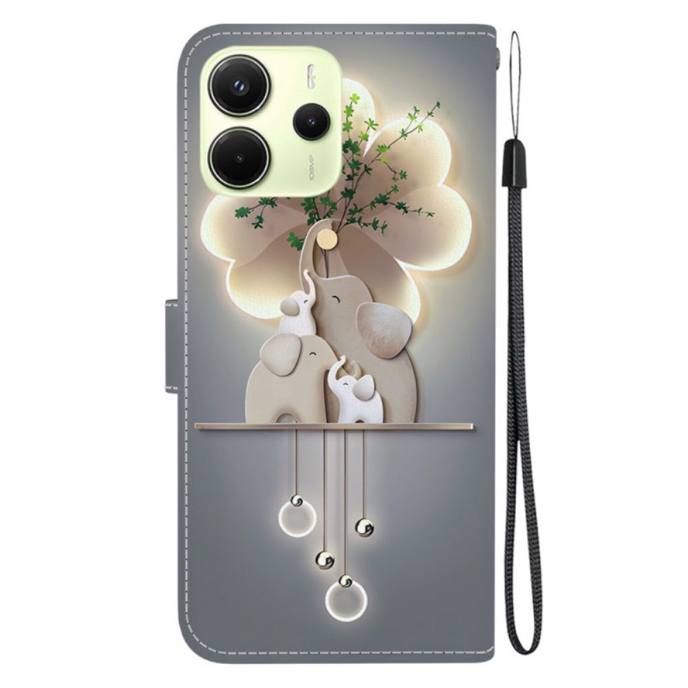 Flip Case Leren Xiaomi Redmi Note 14 4g Olifanten