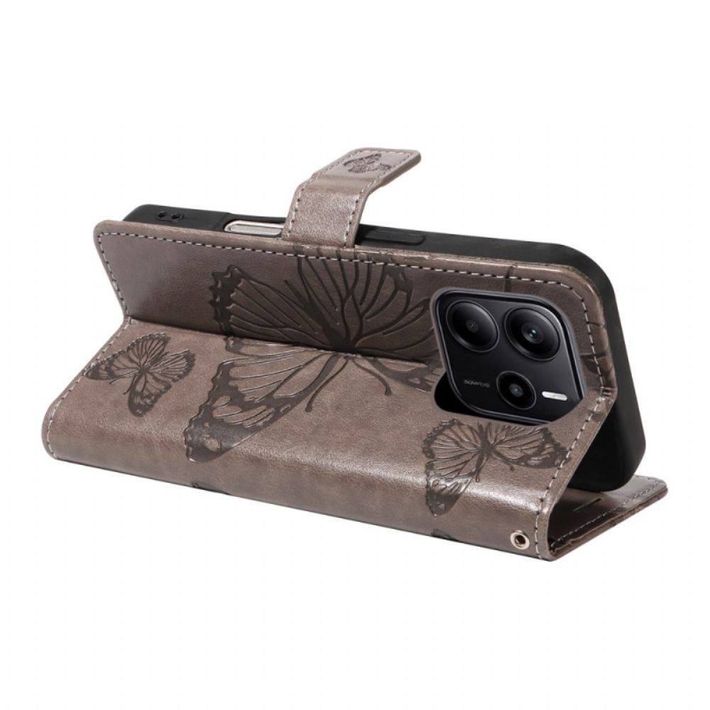 Flip Case Leren Xiaomi Redmi Note 14 4g Reuzenvlinders