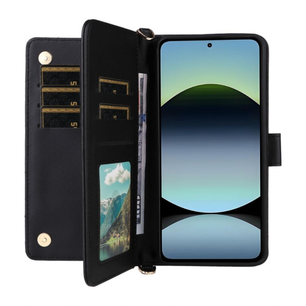 Folio-hoesje Xiaomi Redmi Note 14 4g Premium Portemonnee Met Riempje En Schouderriem