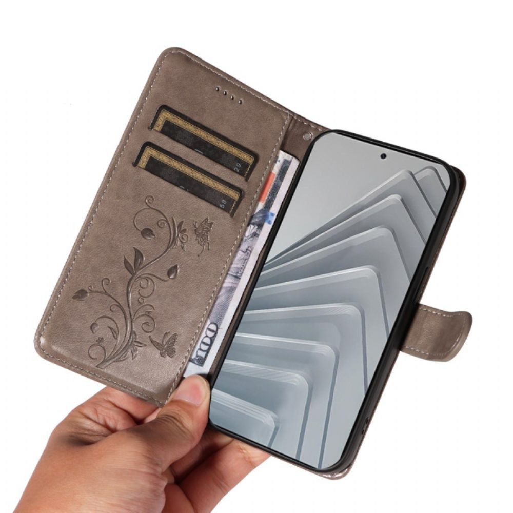 Folio-hoesje Xiaomi Redmi Note 14 4g Telefoonhoesje Bloemenpatronen