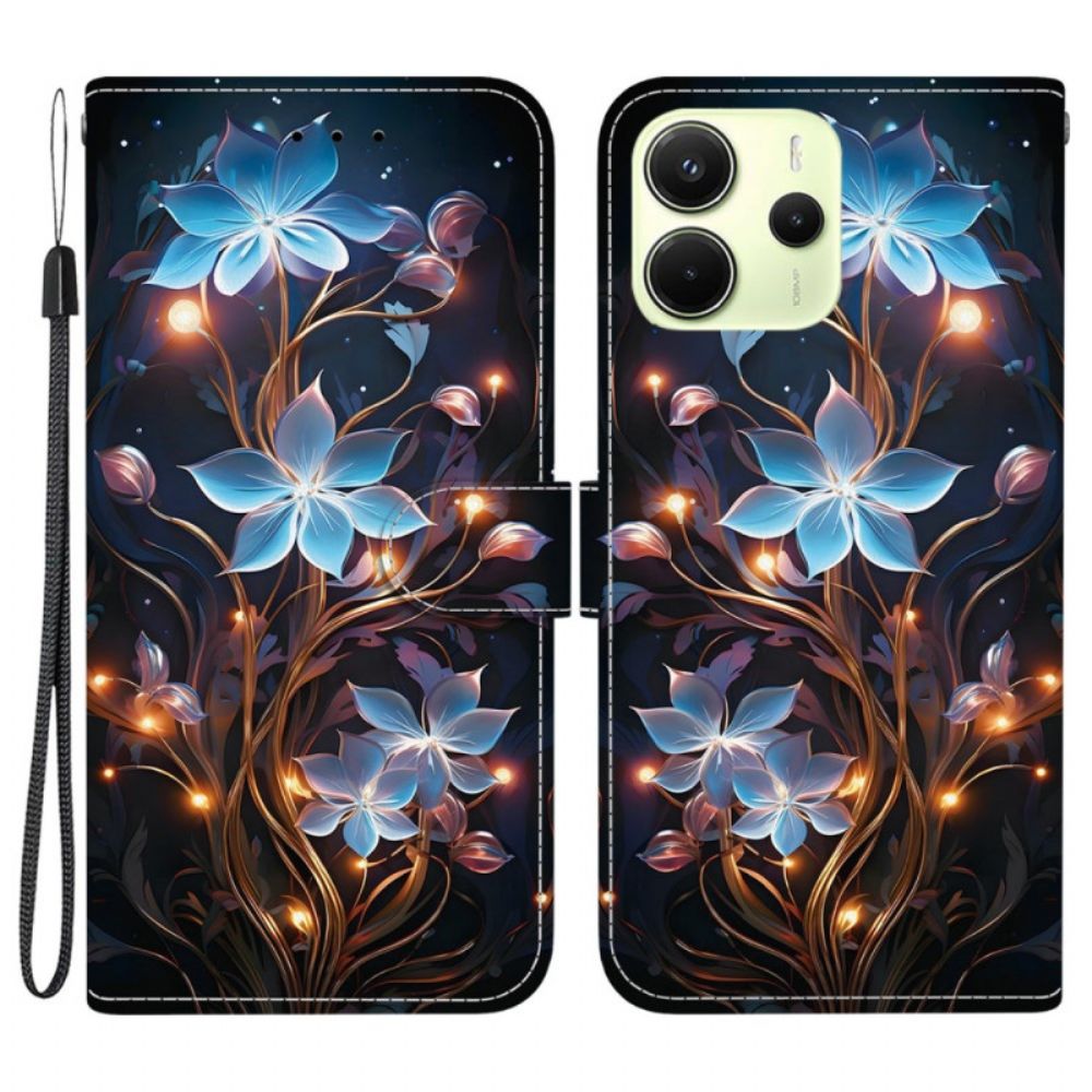 Folio-hoesje Xiaomi Redmi Note 14 4g Telefoonhoesje Bloemenpatroon