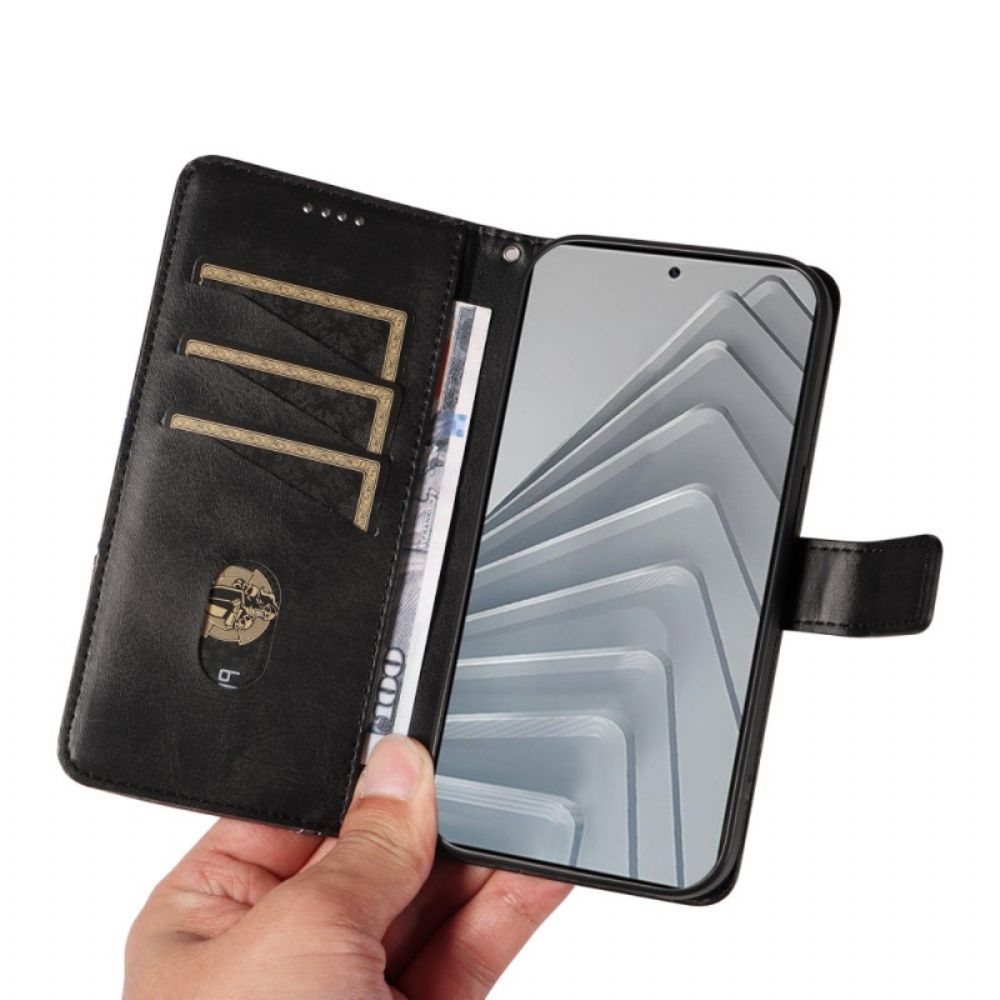 Folio-hoesje Xiaomi Redmi Note 14 4g Telefoonhoesje Geometrisch Ontwerp