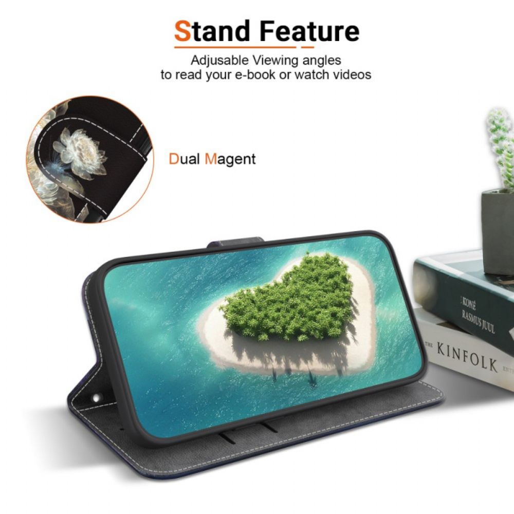 Folio-hoesje Xiaomi Redmi Note 14 4g Telefoonhoesje Kristallen Pioenroos