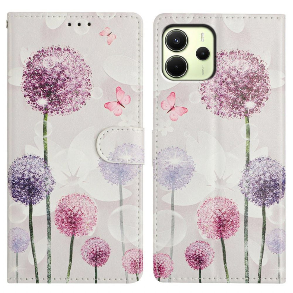 Folio-hoesje Xiaomi Redmi Note 14 4g Telefoonhoesje Paardenbloem