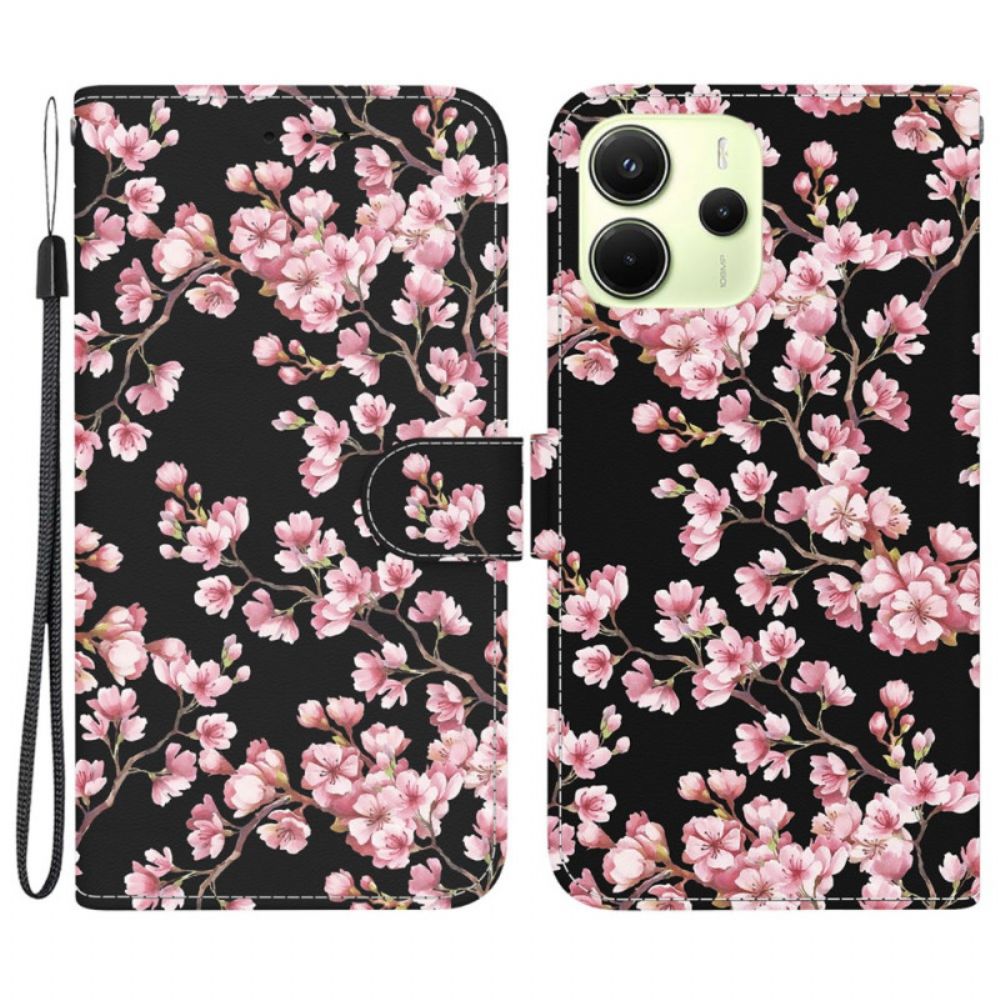 Folio-hoesje Xiaomi Redmi Note 14 4g Telefoonhoesje Pruimenbloesems
