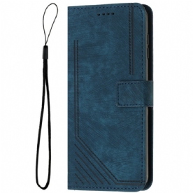 Folio-hoesje Xiaomi Redmi Note 14 4g Telefoonhoesje Retro Lijnen Design