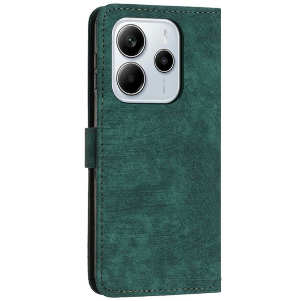 Folio-hoesje Xiaomi Redmi Note 14 4g Telefoonhoesje Retro Lijnen Design