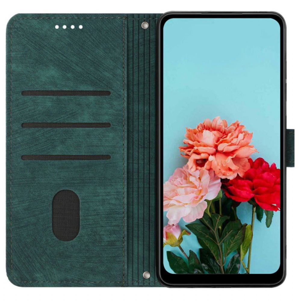 Folio-hoesje Xiaomi Redmi Note 14 4g Telefoonhoesje Retro Lijnen Design