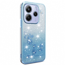 Hoesje Xiaomi Redmi Note 14 4g Glitter Met Bloemen In Kleurverloop
