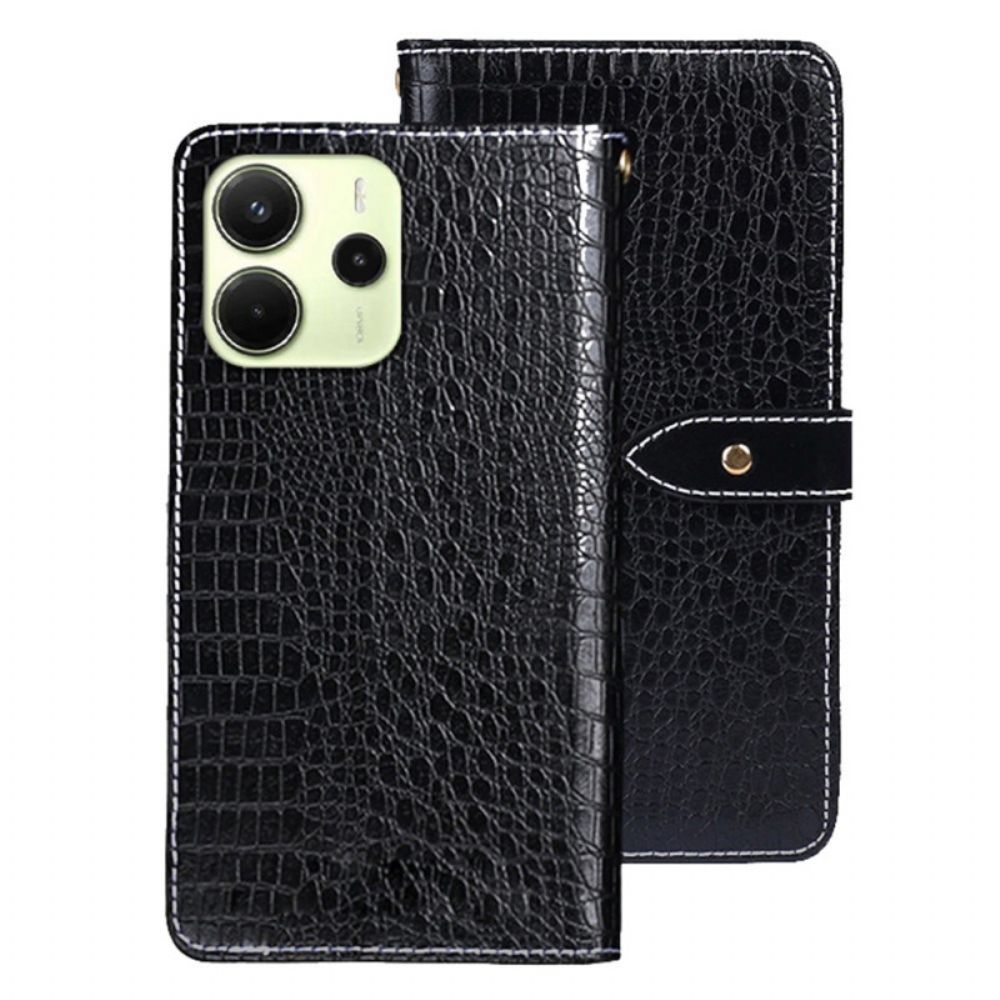 Leren Hoesje Voor Xiaomi Redmi Note 14 4g Krokodillenprint Idewei