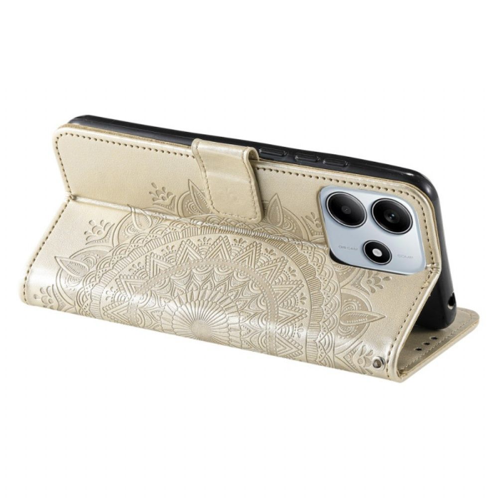 Leren Hoesje Voor Xiaomi Redmi Note 14 4g Mandala Met Zon